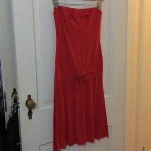 Red Bebe tube dress